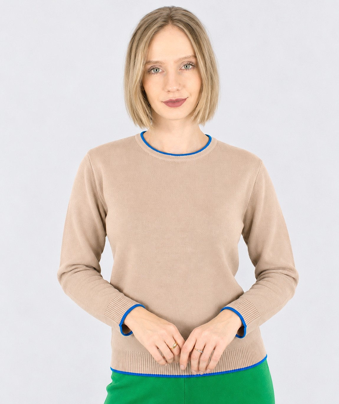 Pulover beige din lână